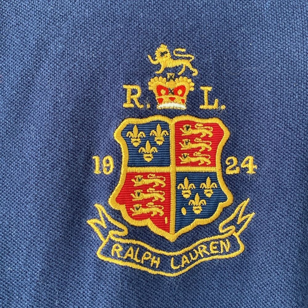 Polo by Ralph Lauren Navy Blue Large Pony Polo Shirt sz L Custom Slim Fit Preppy - Picture 5 of 8